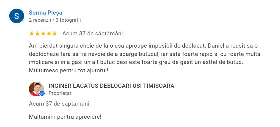 LACATUS DEBLOCARI USI TIMISOARA
